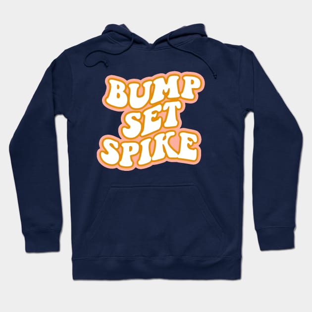 Bump Set Spike Retro Volleyball Hoodie by FreckledBliss